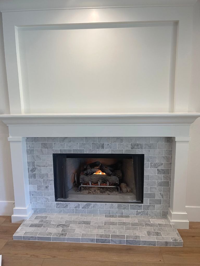 Marble Fireplace completed by TS Construction