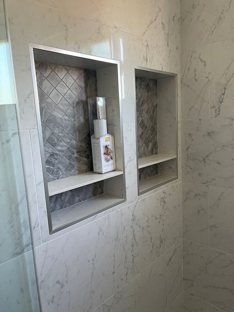 Stone Shower Details completed by TS Construction